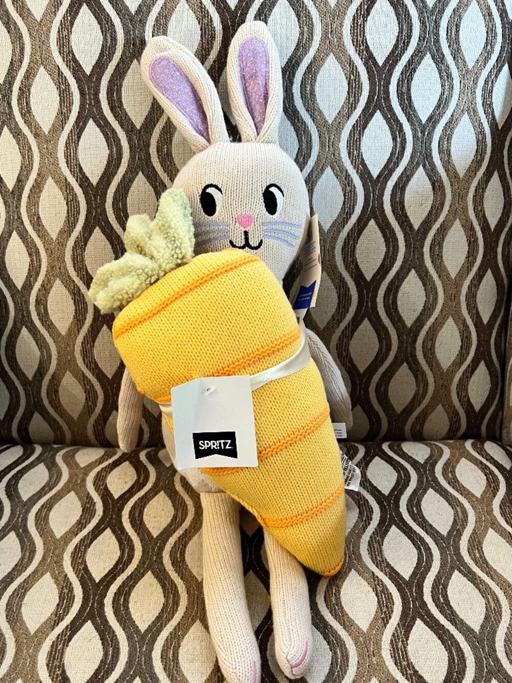 Spritz Easter Knit Bunny and Carrot NWT